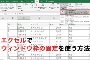 Excelウィンドウの固定で複数シートを効率操作